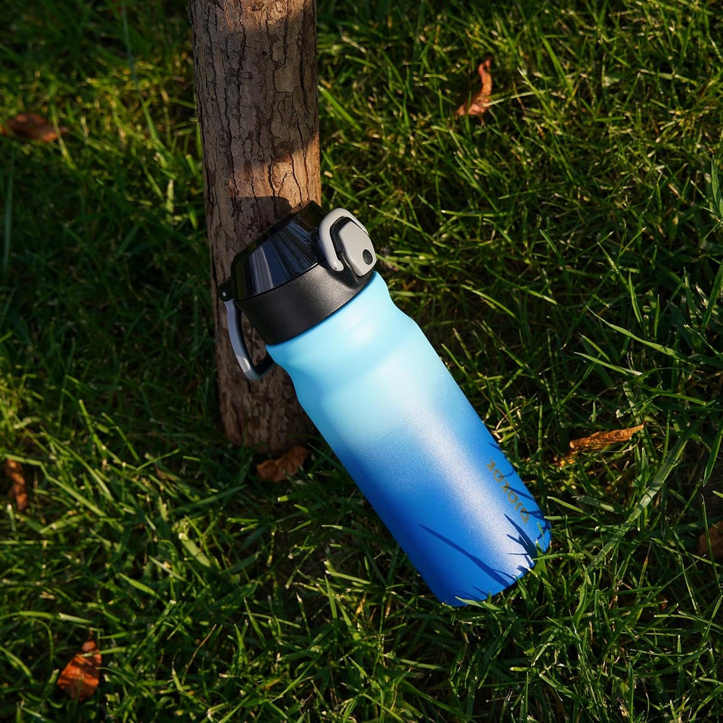 18Oz Insulated Water Bottle with Straw Stainless Steel Double Wall Water Bottles Bpa-Free Leak Proof Thermos with Lockable Flip Lid and Soft Silicone Spout,Ocean Dream