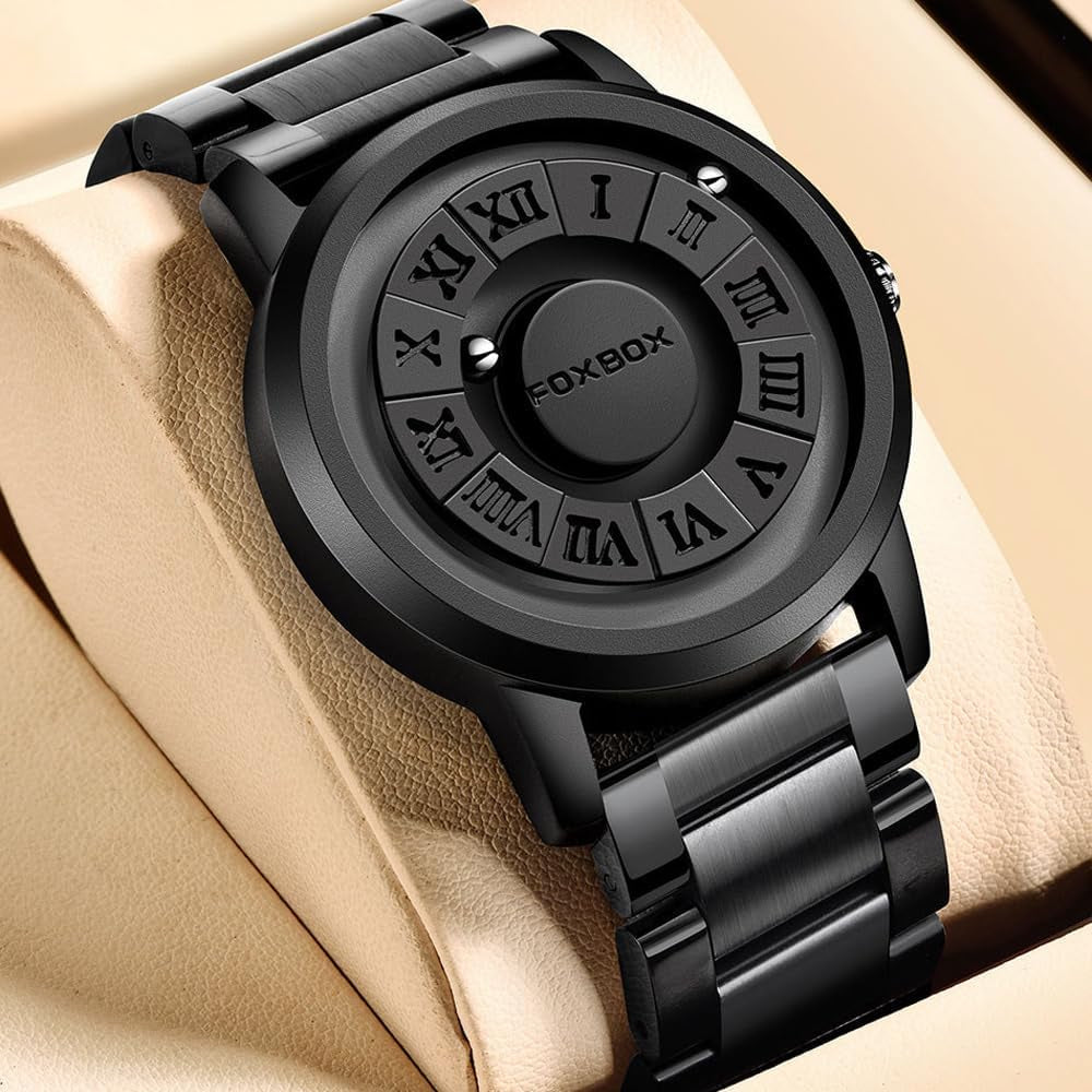 Unisex Cool Watches Roman Numerals Creative Magnetic Levitation Balls Dial Waterproof Quartz Wrist Watches Couple Watch