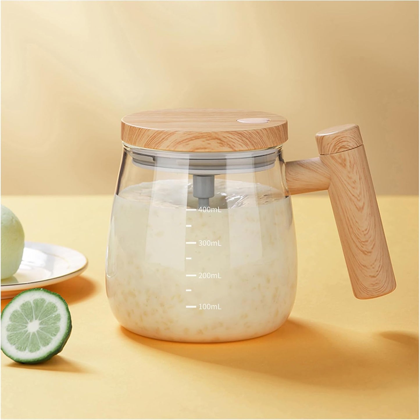 Self Stirring Mug, Electric Mixing Cup Self Stirring Coffee Mug High Borosilicate Glass Mixing Coffee Mug Rotating Home Office Travel Stirring Cup Suitable for Coffee/Milk/Protein Powder
