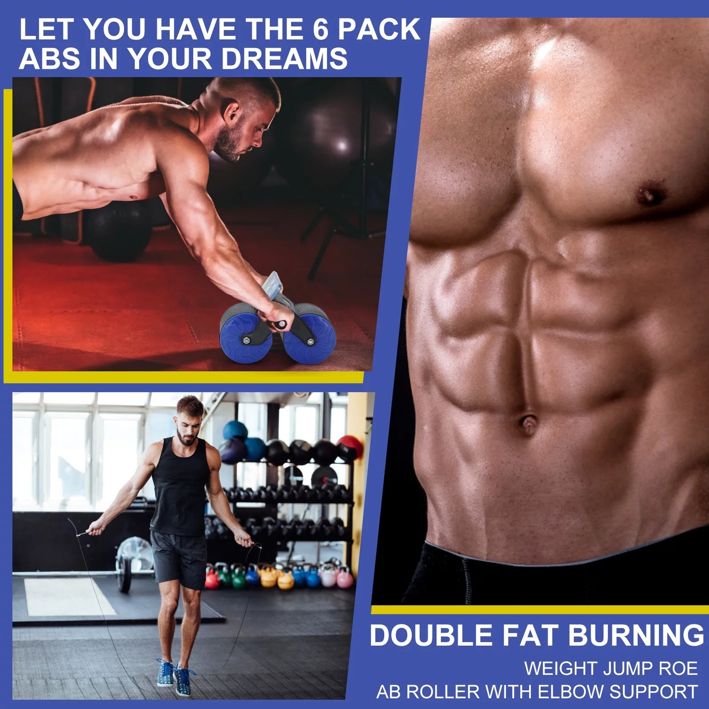 Dual Wheel Automatic Rebound Abdominal Roller for Effortless Core Workouts