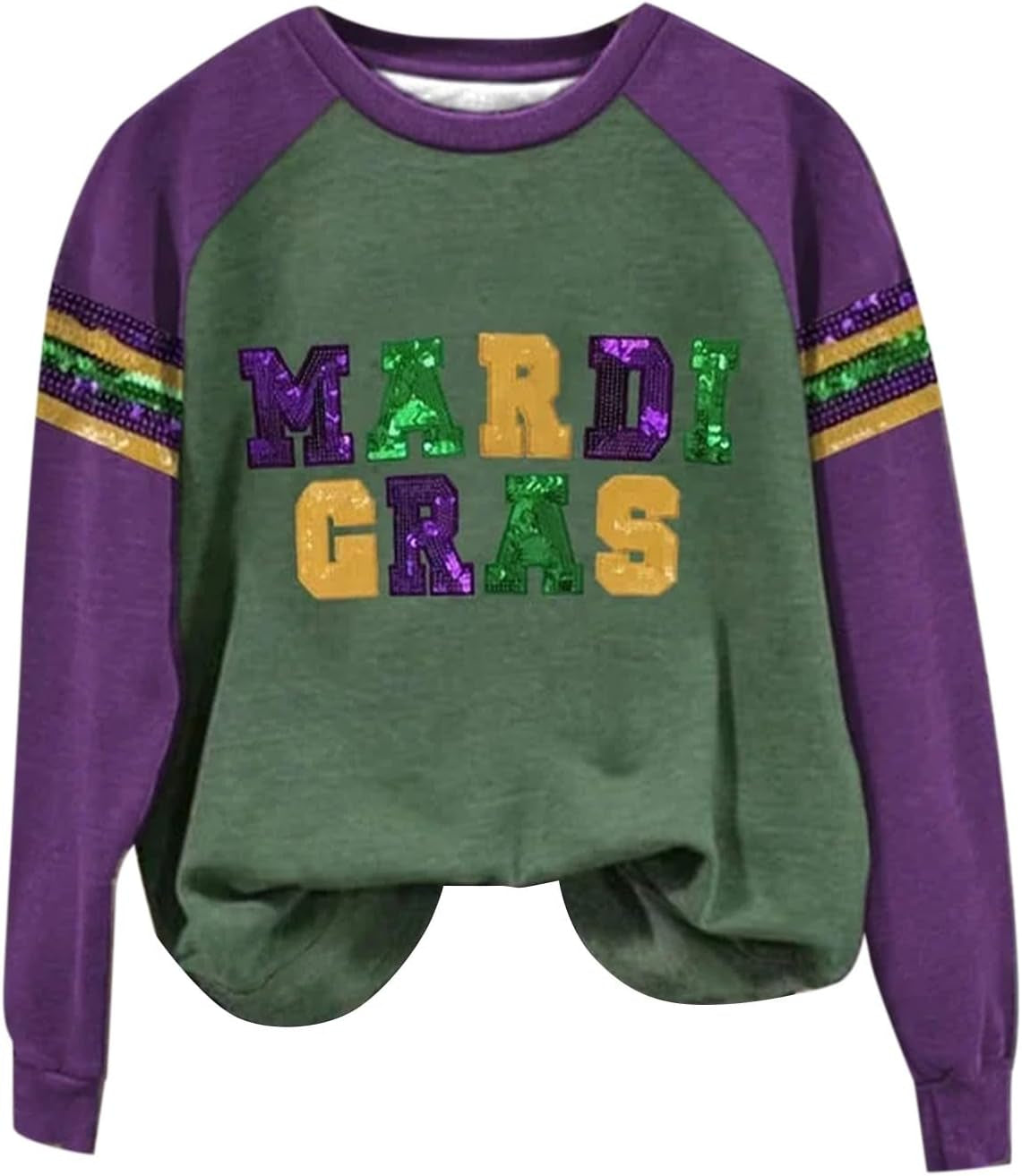 Mardi Gras Sweater for Women Casual Long Sleeve Funny Mask Graphic Top 2025 Carnival Themed Party Pullover Sweatshirt