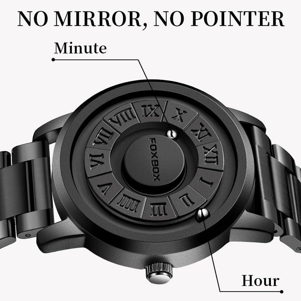 Unisex Cool Watches Roman Numerals Creative Magnetic Levitation Balls Dial Waterproof Quartz Wrist Watches Couple Watch