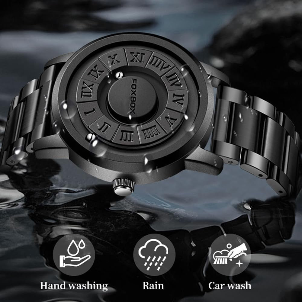 Unisex Cool Watches Roman Numerals Creative Magnetic Levitation Balls Dial Waterproof Quartz Wrist Watches Couple Watch