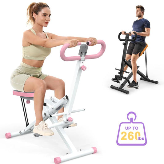 【Kinmac】260Lbs Squat Machine Full-Body Exercise for Home - Assist Trainer for Glutes Workout Foldable with Resistance Bands, for Botty Glutes Butt Thighs, Ab Back/Leg Press Hip Thrust for Home Gym Fitness