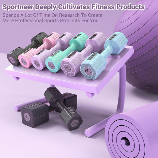 Adjustable Dumbbells Hand Weights Set:  5 Lb Dumbbells Set of 2 Each 2Lb 3Lb 4Lb 5Lb Free Weights Fast Adjust Weight 4 in 1 Weights Dumbbells Set for Women Men Home Gym Exercise Training