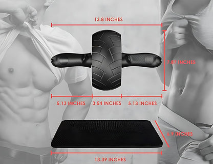 Ab Roller Wheel for Core Workouts - Ultra-Wide Fitness Roller with Non-Slip Ergonomic Handles, Automatic Rebound Design, Home Gym Equipment for Abs, Strength Training, and Abdominal Muscle Toning
