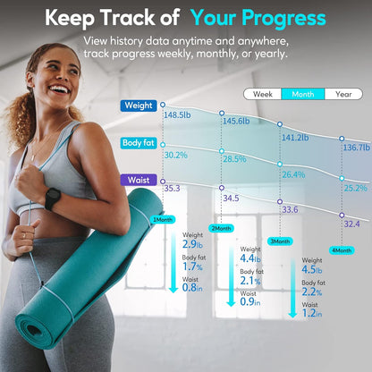 Digital Body Measuring Tape, 60In Body Tape Measure, Bluetooth Measuring Tape for Body Measurements, Body Measurement Tape for Weight Loss, Locking, Retractable