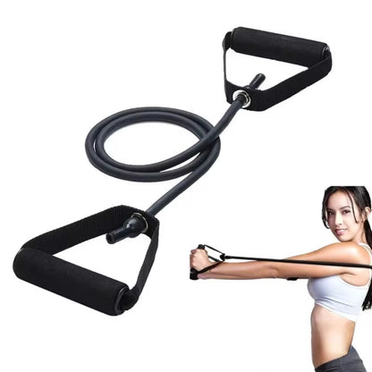 5-Level Resistance Hot Yoga Pull Rope Bands with Handles - Elastic Sports Bodybuilding & Muscle Training Rubber Tube for Home Gym Workouts