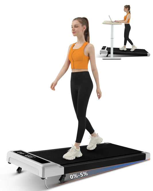 2-in-1 Incline Walking Pad Treadmill - Compact 2.5HP for Home & Office with Remote Control & LED Display