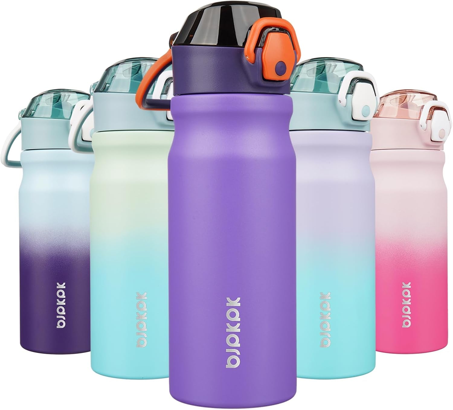 Stainless Steel Insulated Water Bottle with Straw Lid 18Oz Reusable Metal Thermos Bottles Keep Cold and Hot,Purple