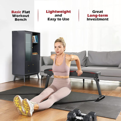 Flat Bench, Foldable Flat Weight Bench Easy Assembly for Strength Training Bench Press, 600/1000 LBS 2 Versions