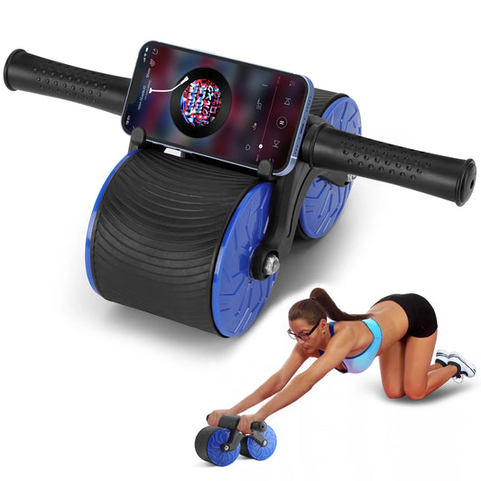 Dual Wheel Automatic Rebound Abdominal Roller for Effortless Core Workouts