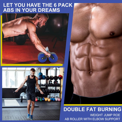 Dual Wheel Automatic Rebound Abdominal Roller for Effortless Core Workouts
