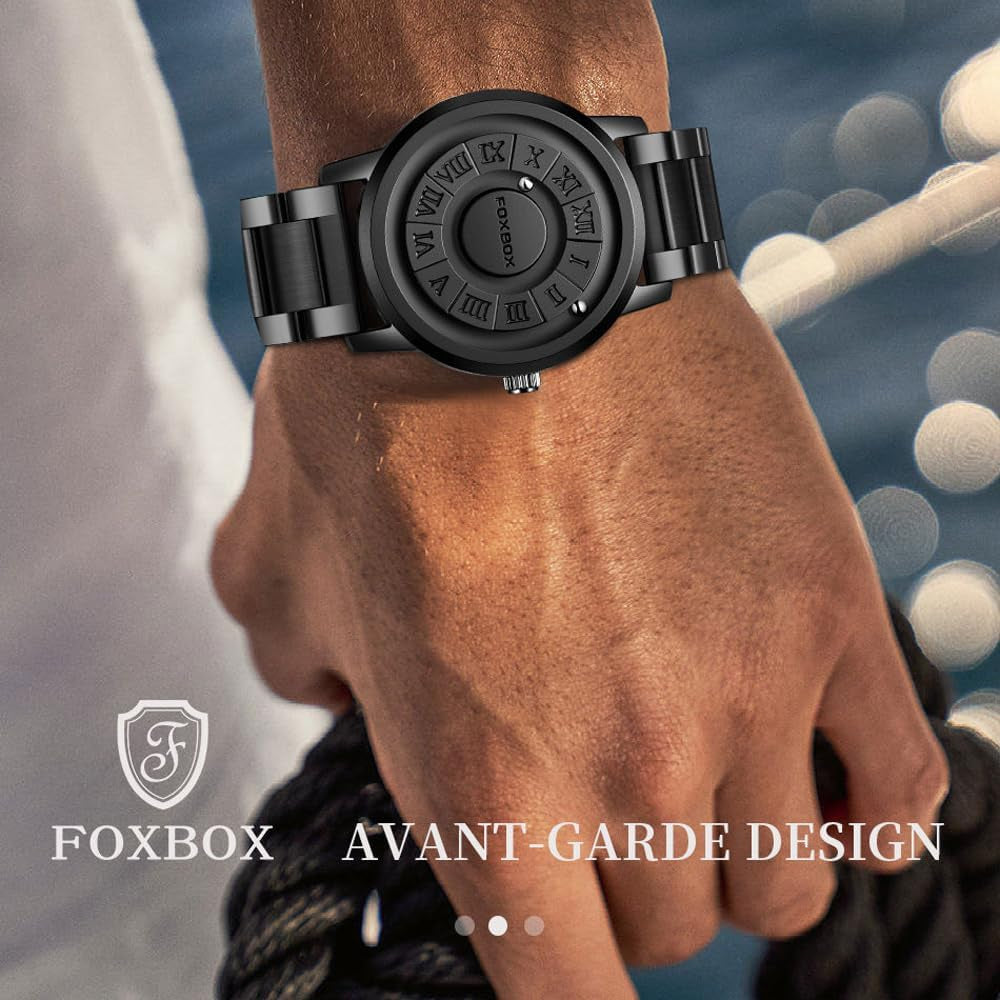 Unisex Cool Watches Roman Numerals Creative Magnetic Levitation Balls Dial Waterproof Quartz Wrist Watches Couple Watch