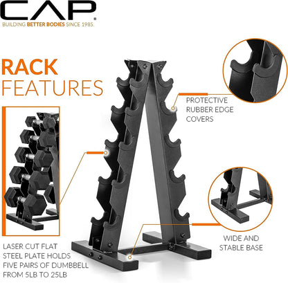 Dumbbell Set with Rack | Multiple Options in 150Lbs and 210Lbs