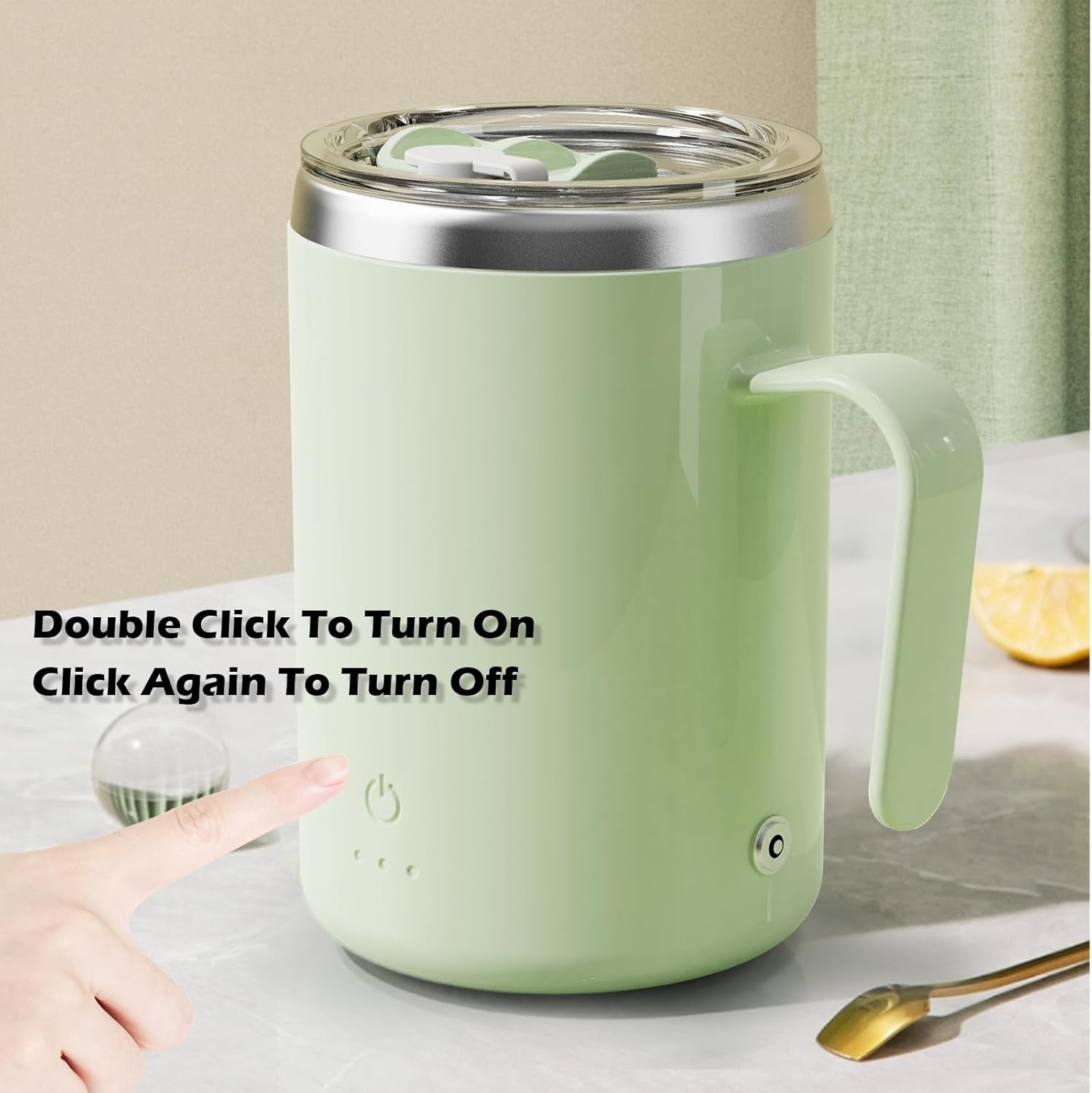 Rechargeable Self Stirring Mug - Magnetic Adsorption Charging | IPX7 | Electric Auto Mixing Stainless Steel Cup 400 Ml/13.5 Oz(Pink)