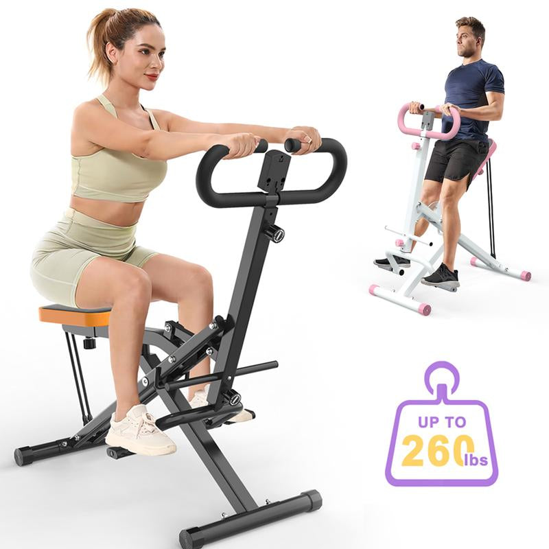 【Kinmac】260Lbs Squat Machine Full-Body Exercise for Home - Assist Trainer for Glutes Workout Foldable with Resistance Bands, for Botty Glutes Butt Thighs, Ab Back/Leg Press Hip Thrust for Home Gym Fitness