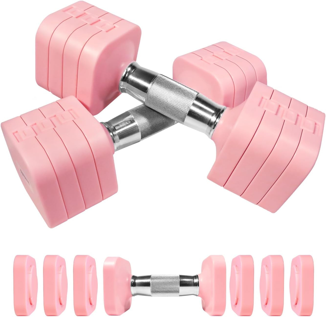 20LBS Adjustable Dumbbell Set, 4 in 1 Free Weights Dumbbells Set for Women Men Hand Weights Set Adjust Dumbbell Weight Set for Home Gym Exercise Workout Strength Training Equipments