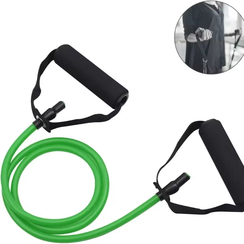 5-Level Resistance Hot Yoga Pull Rope Bands with Handles - Elastic Sports Bodybuilding & Muscle Training Rubber Tube for Home Gym Workouts