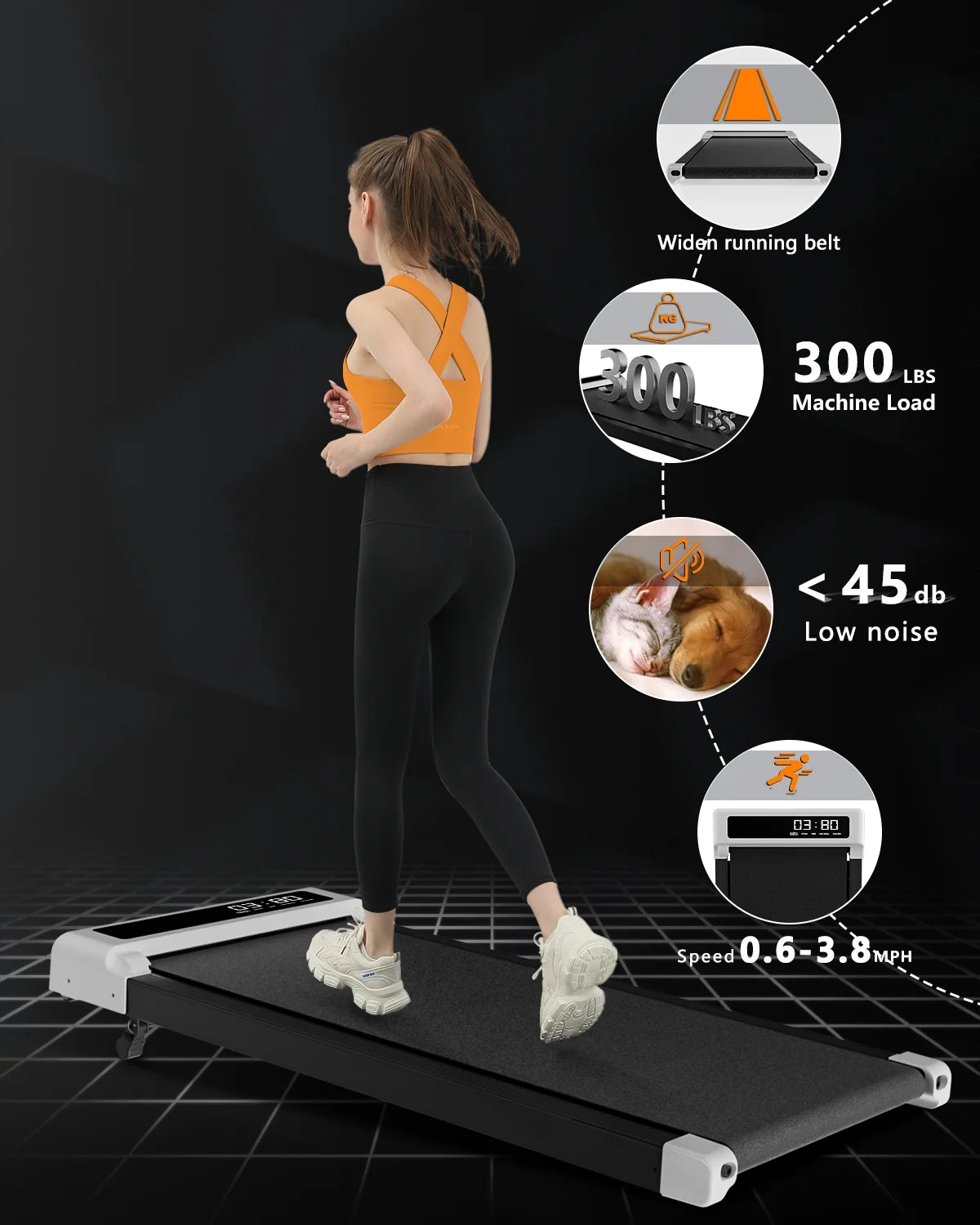 2-in-1 Incline Walking Pad Treadmill - Compact 2.5HP for Home & Office with Remote Control & LED Display